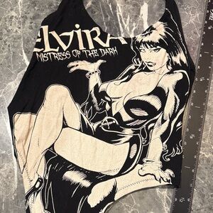 Elvira Graphic Halter Top bodysuit 1 pc cotton mistress of the dark
